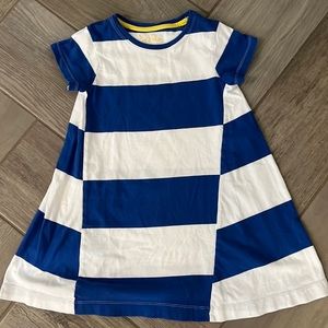 Mini Boden Size 5-6, cotton blue and white striped dress